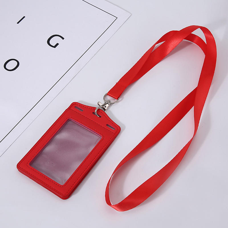 

Держатель для карт со слотами для карт Прозрачный держатель для бейджей Трехстворчатый держатель для карт Держатель для ID-карты на шею Несколько цветов на выбор красный