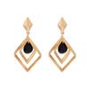 New Retro Geometric Diamond Earrings - Korean Style, Trendy and Versatile Women's Accessory.