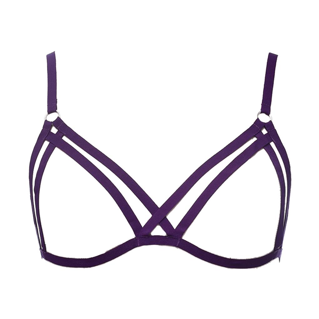 

Strappy Premium Material Sweet Gift Lingerie Cupless Passionate Mysterious Assorted Colors Unique Design Chic Harness Bra