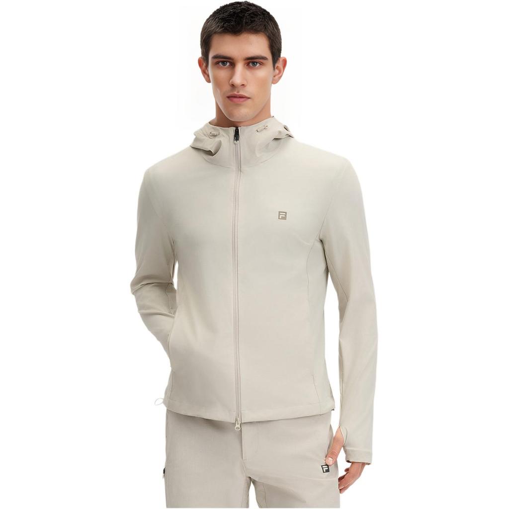 FILA Fitness Fashion Simple Cool Breathable Hooded Long Sleeve Jacket Men jackets Mugwort-Gray A51M521501F-BG