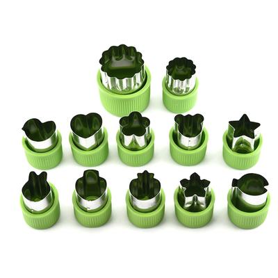 12 Stück Ausstechformen Set Keksausstecher Edelstahl Gemüse Obst Ausstecher für Küche Backen