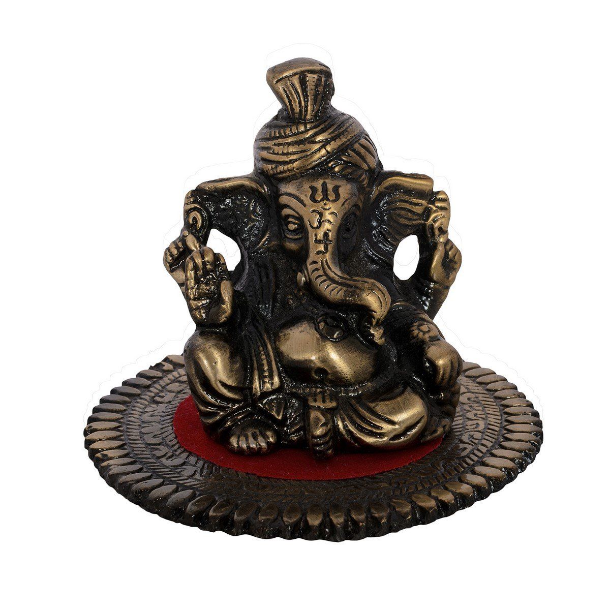 

Pagdi Metal Lord Ganesha on Round Base