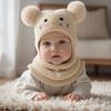 Dětská vyšívaná čepice s kreslenou kočkou, pletená teplá dětská čepice, podzimní a zimní pletená čepice pro miminka, chlapce a dívky