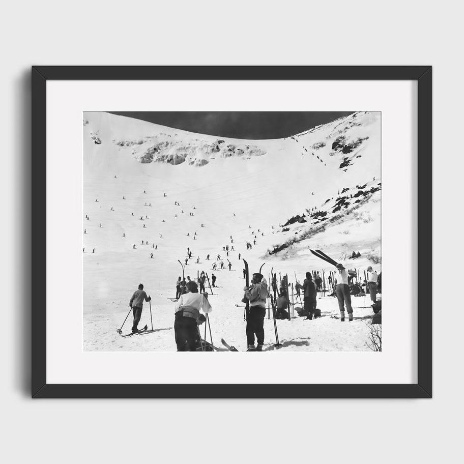 Vintage Ski Photo Print Road Gap Skier Jumps Girls Car Canvas Painting Winter Sports Skiing Art Poster Ski Home Lodge Wall Decor
