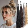 Long Synthetic Messy Bun Ponytail Wig with Rubber Band Hair Tie