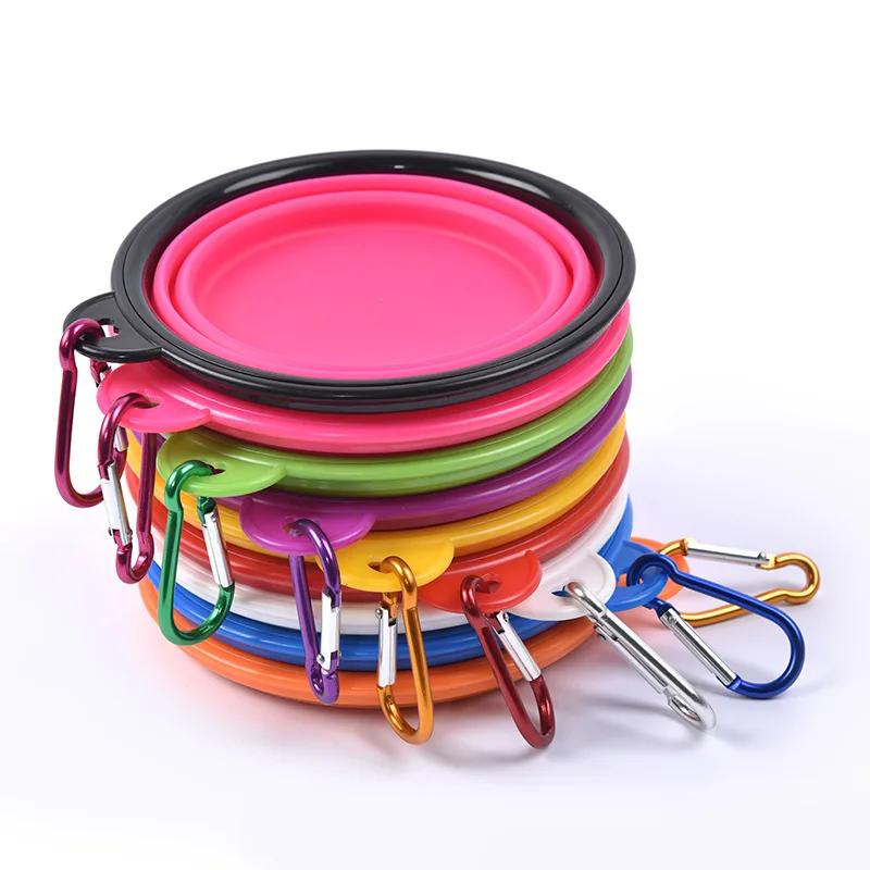 Ciotola Pieghevole in Silicone per Cani e Animali Domestici da 350 ml, Portatile per Viaggio all'Aperto, Contenitore per Cibo per Cuccioli, Ciotola per Alimenti, Accessori per Animali Domestici