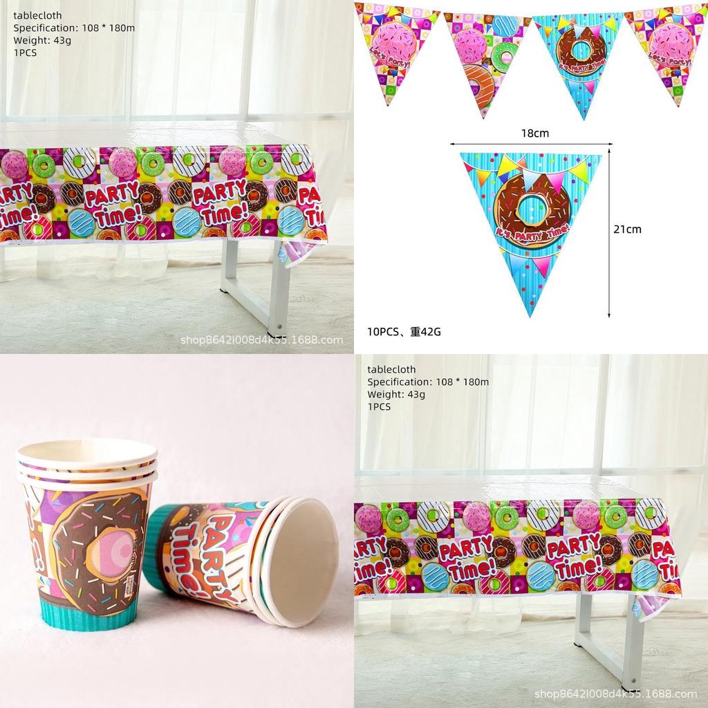 Delightful Donuts Theme Party Supplies For Kids Birthday With Plates Cups And Decor