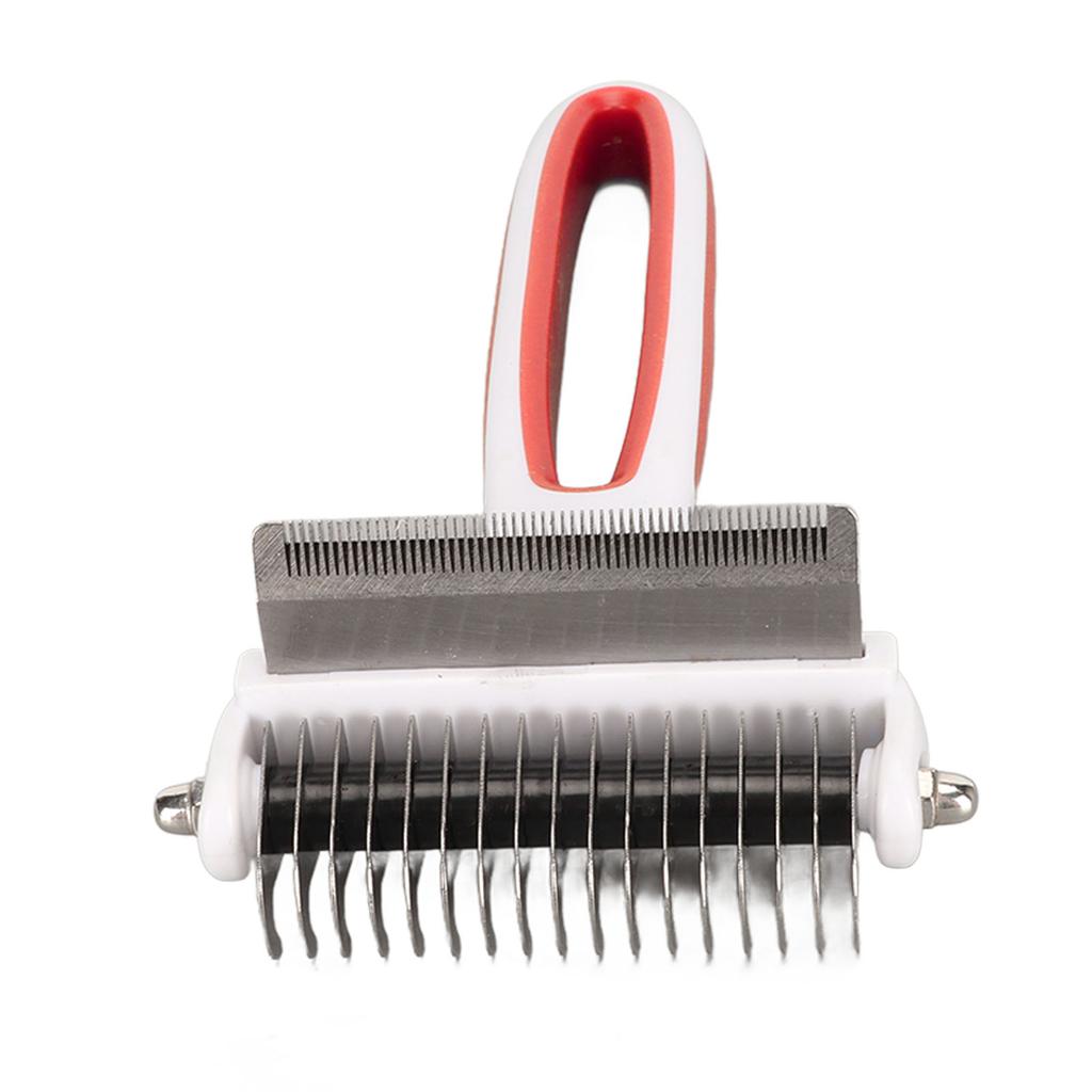 Pet Deshedding Brush 2 in 1 Deshedding Tool and Dematting Undercoat Rake Comb Removing Knots Pet Brush for Cats Dogs