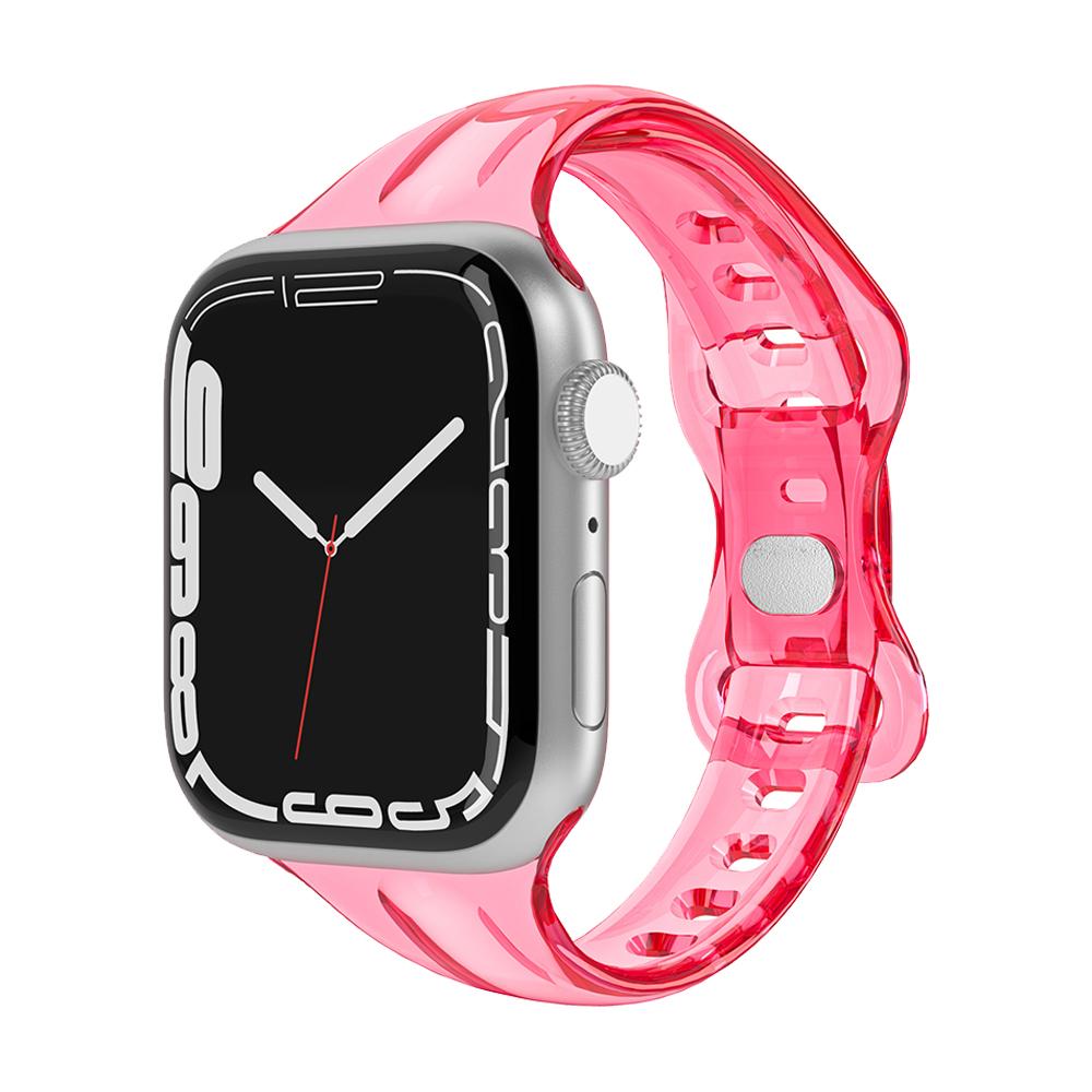 For Apple Watch Band 41mm 40mm 38mm 45mm 44 Women Girl Transparent Clear Slim Soft Silicone Strap For iWatch Series 7/6/SE/5/4/3