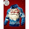 3D Print Christmas Fleece Hoodie Funny Santa Stuck In Chimney Reindeer Snow Scene Pullover Long Sleeve Holiday Sweatshirt