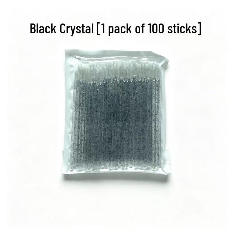 Eyelash Extension Cleaning Flocked Cotton Swabs - Crystal Stick, Small Head Makeup Remover
