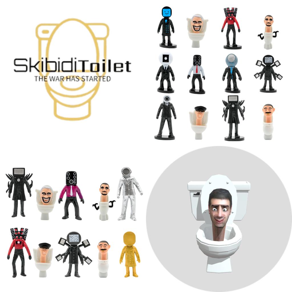 Mini Skibidi Toilet Man Figure Model Toy Battle Game Desk Decor Kids Figurine
