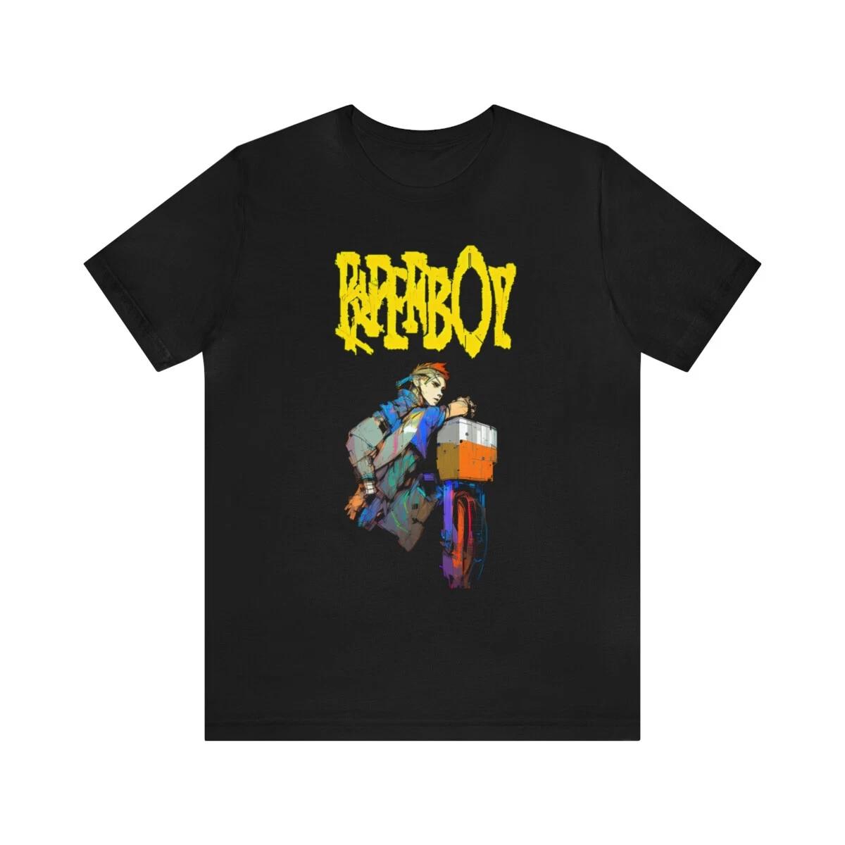 

Paperboy Arcade Futuristic Cyberpunk Style Video Game Pixel Art Unisex T Shirt L