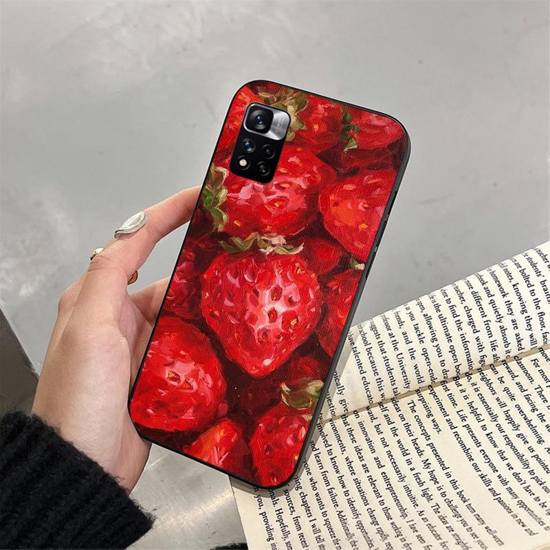 Phone Case For Xiaomi Poco C71 15T 14T Pro Redmi Note 15 14 14 13 Pro Redmi A5 15C 13C Strawberry Cat Cartoon