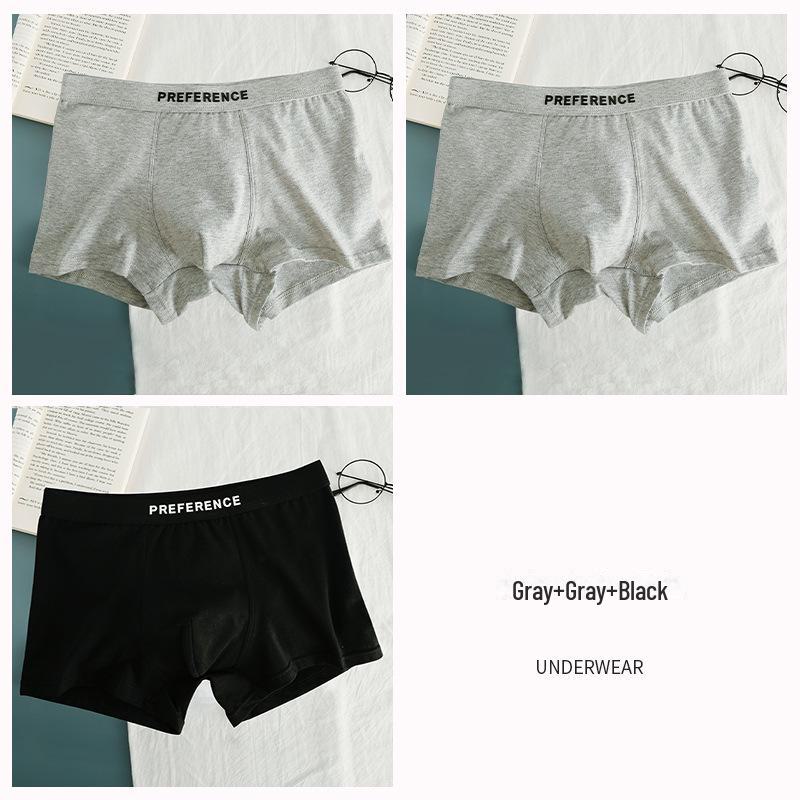 Men's Breathable Cotton Boxer Briefs, Solid Black or White.