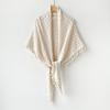 Wholesale solid color bohemian triangular scarf, hollow knit outer layer, shawl, thin scarf, annotated shoulder small shawl