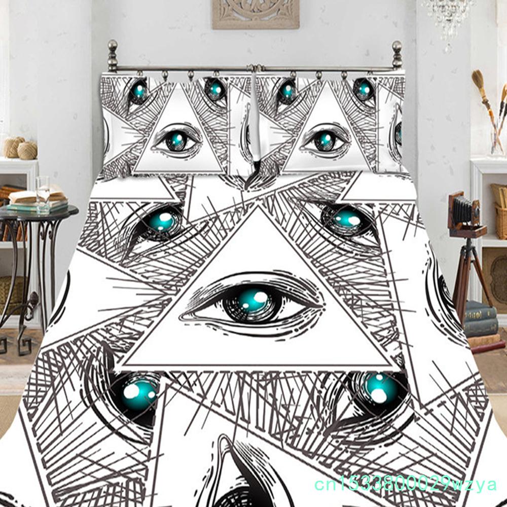 Set Huse Pilote Geometrice Set Lenjerie de Pat Vârtejuri Psihedelice Ochi Microfibră Model Abstract Colorat Husa Pilotă cu Fețe de Pernă