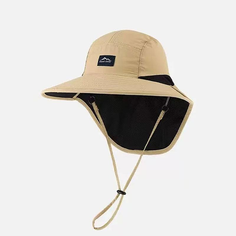 Unisex Summer Wide Brim Waterproof Quick-drying Panama Caps Outdoor Visor Bucket Hats Mesh Breathable Sun Hat with Neck Flap