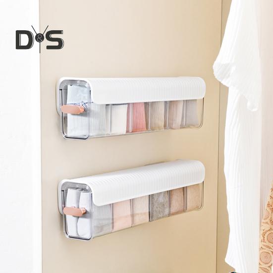 Przezroczysty organizer ścienny do przechowywania bielizny z pokrywką, łatwy montaż, wiszący na ścianie organizer ścienny do przechowywania bielizny i majtek