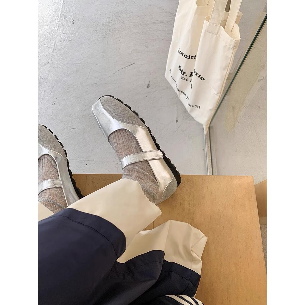 Spot second hair! Fashion versatile new square head Velcro casual function Mary Jane single shoes women's ballet shoes spring