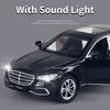 1/32 Scale S400L Toy Car Model Alloy Diecast Simulation Models with Sound Light Pull Back Vehicle Toys for Boys Birthday Gifts