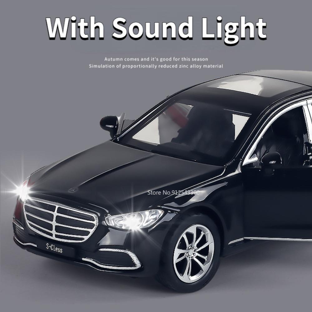 1/32 Scale S400L Toy Car Model Alloy Diecast Simulation Models with Sound Light Pull Back Vehicle Toys for Boys Birthday Gifts