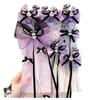 Kuromi Black & Purple Hair Accessories - Cute Bow Hair Clips for Girls and Babies