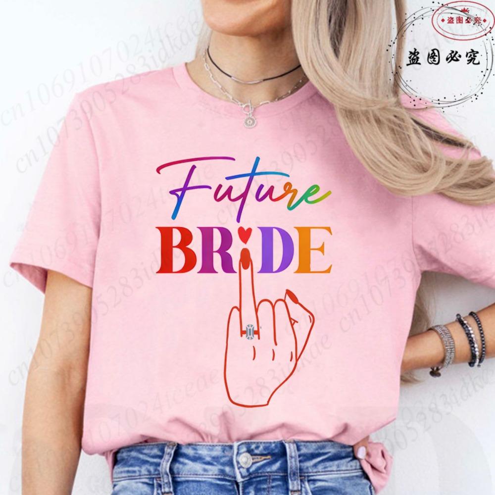 Bridal Shower Special: Fashion Finger Graphic Team Bride T-shirts, Women Clothing for Single Farewell & Bride Squad Tees D001
