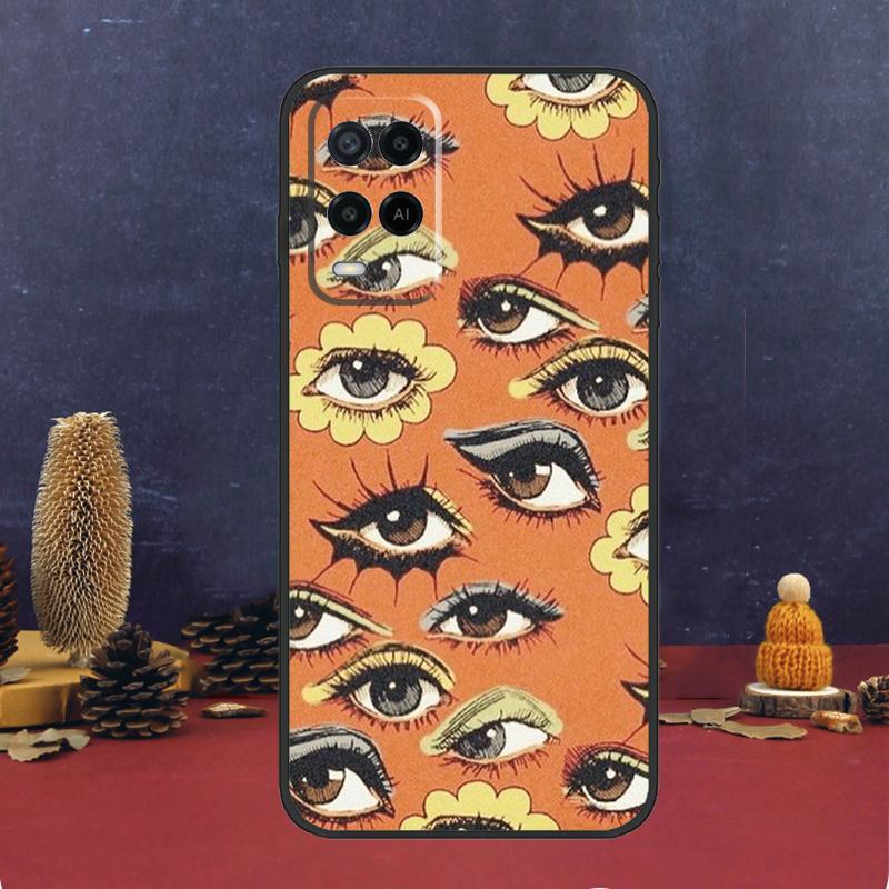 Eye Illustration Case For Oppo A94 A74 A54 A15 A17 A57 A6 A5 Pro A16 A76 A96 A40 A60 A80 A18 A38 A58 A78 A98