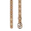 GUCCI GG Marmont double G logo buckle narrow version canvas leather belt women's beige width 2cm 409417KAAAM
