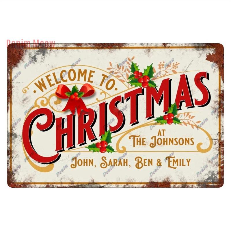 Retro Merry Christmas Metal Wall Decor, Vintage Christmas Bakery Metal Sign, for Gift  Bar Club Cafe, Room Decoration, WY299