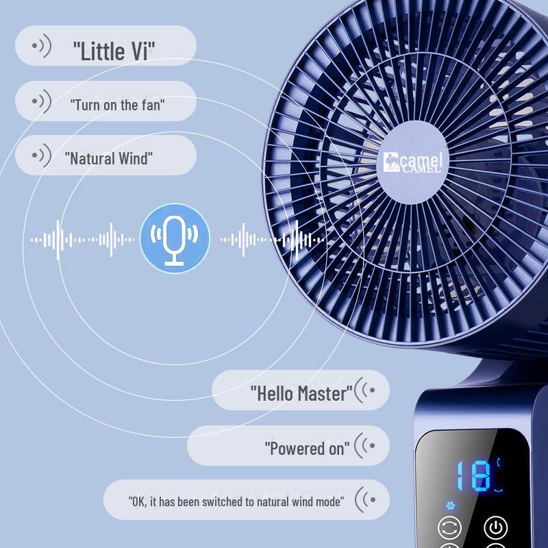 Ventilatore a circolazione d'aria Camel a 36 velocità DC con controllo vocale, aromaterapia, telecomando e convezione a turbina