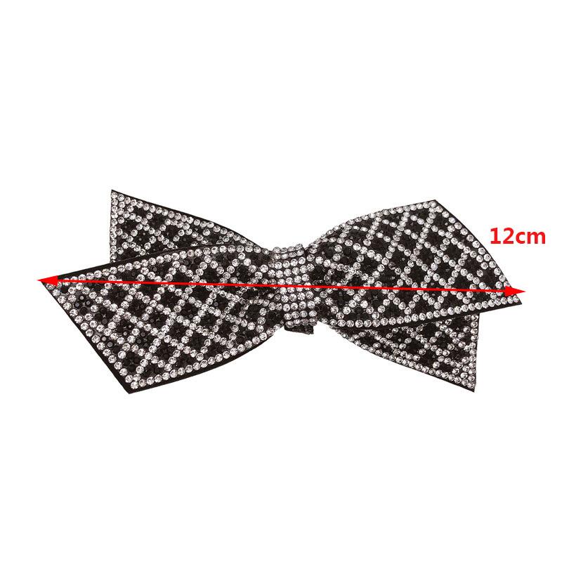 Lystrfac Black Bow Design Bling Rhinestone Hairpin for Women Girls Fashion Vintage Female Side Spring Hairclip Ladies Headwear