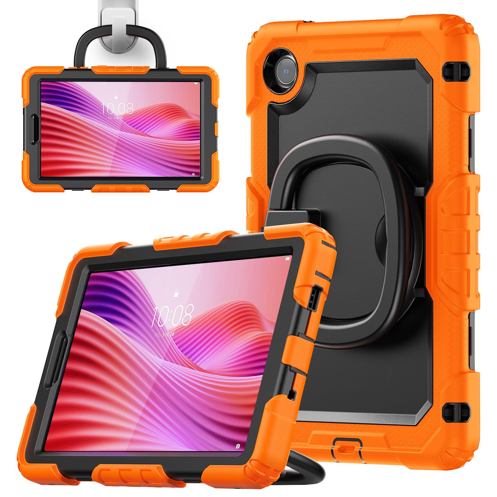 

For Lenovo Tab K9 TB305FU Case Ring Kickstand PC+Silicone Shockproof Tablet Cover Orange