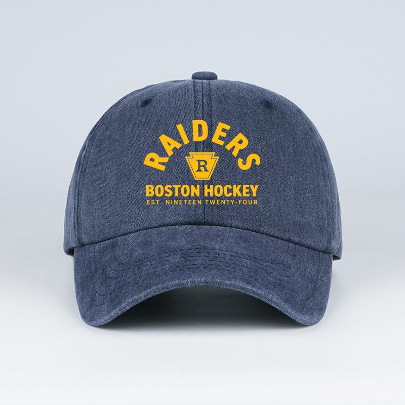 MLFO Raiders Printed Washed Baseball Cap Lightweight, Breathable, Adjustable Sporty, Trendy, Fashionable Unisex Hockey Fan Gift