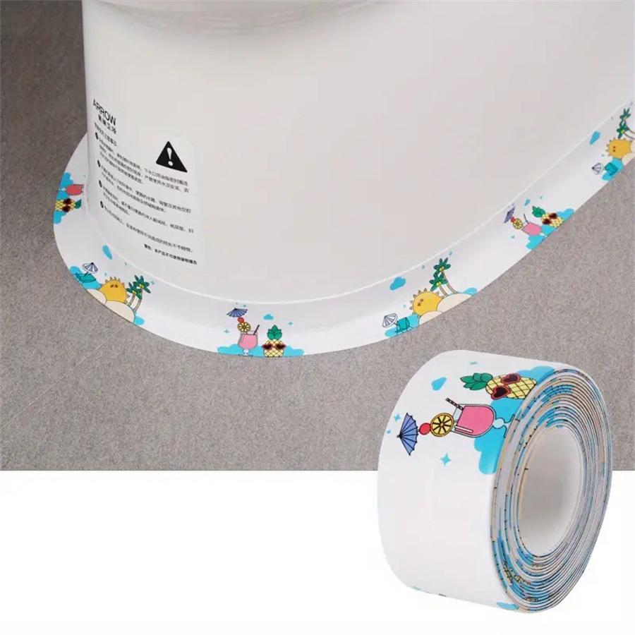 1 Roll of Waterproof and Mold Proof Toilet Sealing Strip  Kitchen Bathroom Self-adhesive Sealing Tape  Bathroom Waterproof Tape