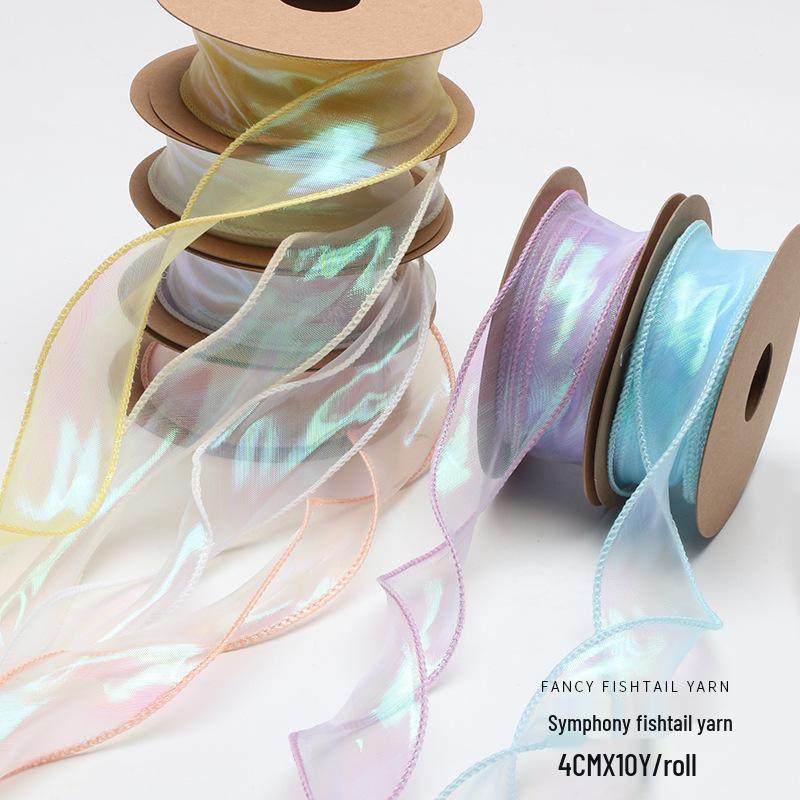 Irisierendes Fischschwanz-Seidengarnband für Geschenk und Bouquet DIY