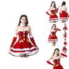 Festliches rotes Weihnachtsfrau-Kostüm für Damen, weich und dehnbar