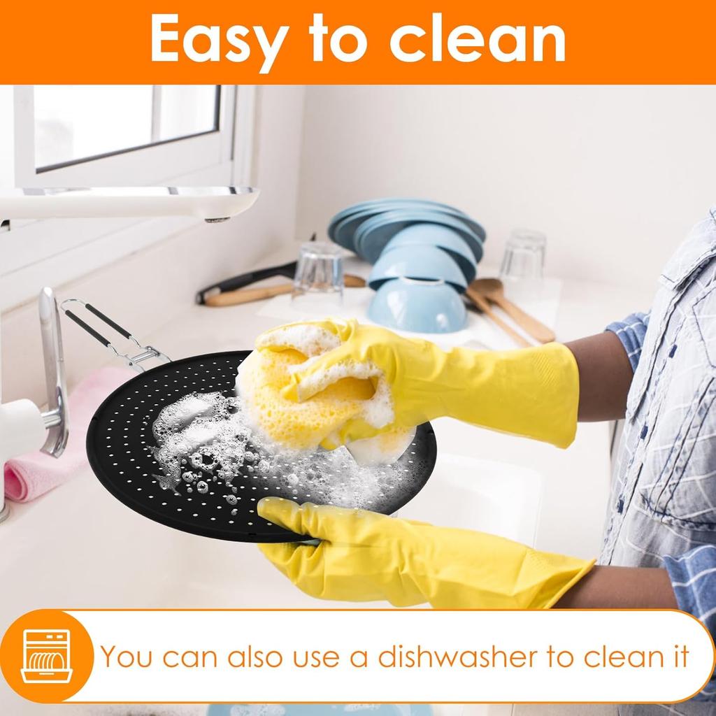 2Pcs Mesh Splatter Screen Silicone Frying Pan Screen Effective Pan Splatter Guard Easy To Clean Oil Splatter Screen Safe Reliable Splatter Screen