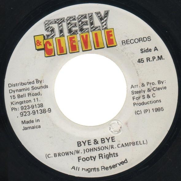 

7inch Record FOOTY RIGHTS Bye Bye NONE Steely Clevie 1995 Jamaica Reggae Ska Dub Used