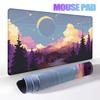 Pixel Art Cloudy Sky Mousepad Cute Mouse Pad Kawaii XXL E-Sports Desk Pad Extended Gaming Keyboard Mat Large Pink purple DeskMat