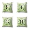 Polyester Pillowcase Car Decoration Small Fresh Green Leaves 26 English Letter Printing Pillow Cushion Cover