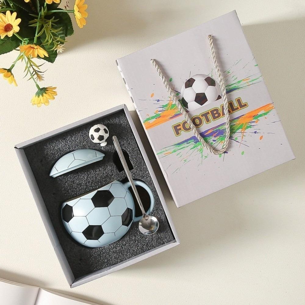 

Creative Football Tea Cup Sports Theme Ceramic Mug Drinkware World Cup Soccer Cup Daily Drinking Blue 400ml