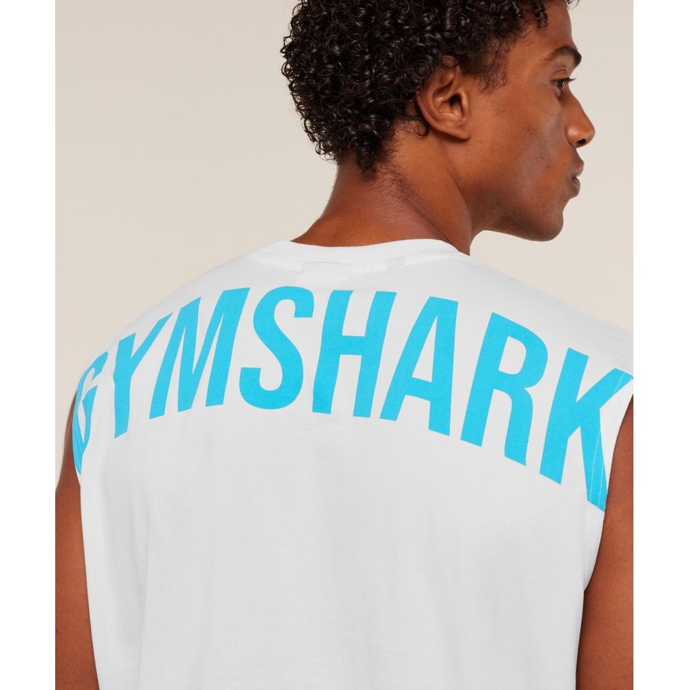 Gymshark Stromausfall Tank Gs Weiß Gs Marke Blau A4b9u Ud8b