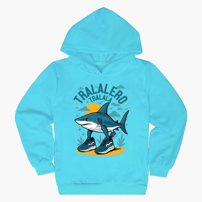 Autumn 3D Funny Shark Pattern Printed Hoodies Fashionable Casual Sports Long Sleeved Children's Boy Hooded Sweatshirts