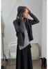 Women's Hooded Double Zipper Wool Cardigan - Thick, Long Sleeve, Pocketed Sweater Coat