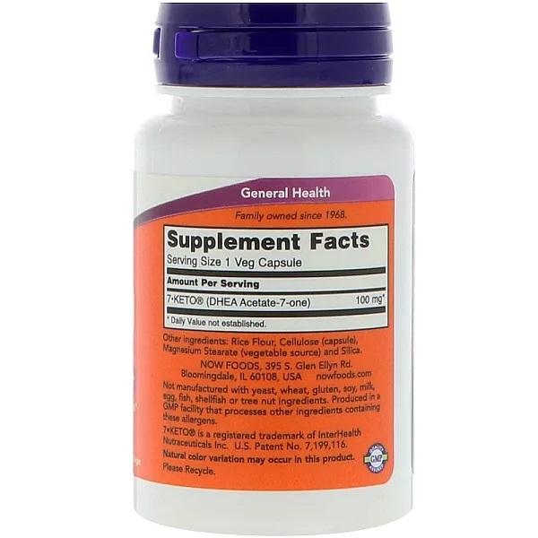 Now Foods 7-KETO, 100 Mg.
