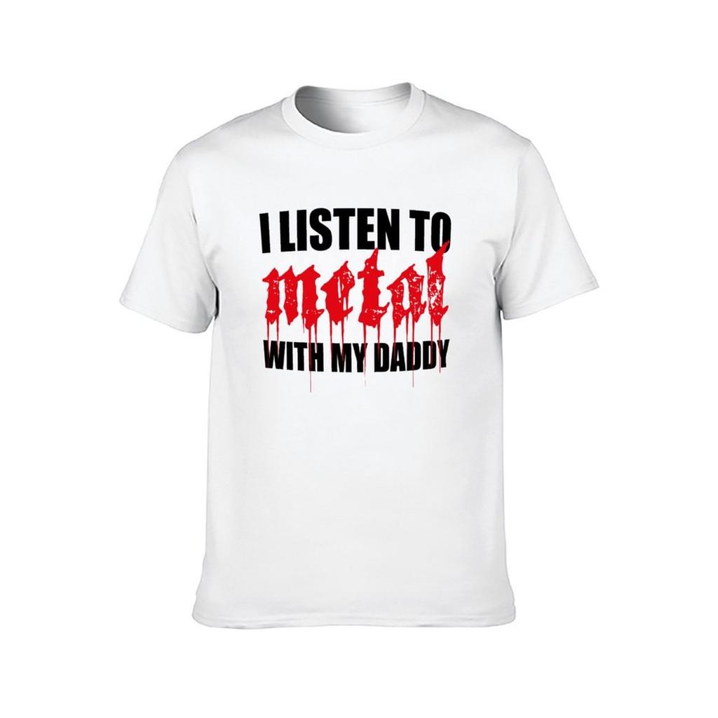 I Listen To Metal With My Daddy Heavy Metal Dad Newborn Baby rocker Mini Metalhead Heavy Metal Hard Rock Funny Love TShirt