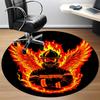 1pc Firefighter Phoenix Office Round Area Rug,  Mat Suitable ForOffice, Under Office Chairs Bedroom Living Room Home Decor, Room Deco