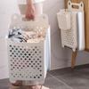 Wall Mounted Collapsible Laundry Basket Large Capacity Hanging Folding Laundry Hamper for Home White L
